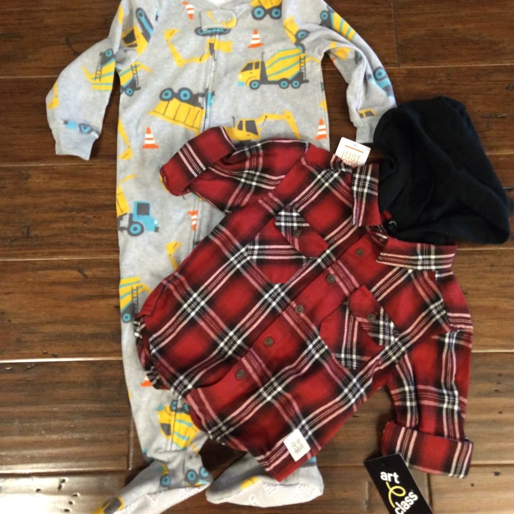 Carter's Baby Boys Bundle Flannel & PJ's 18M